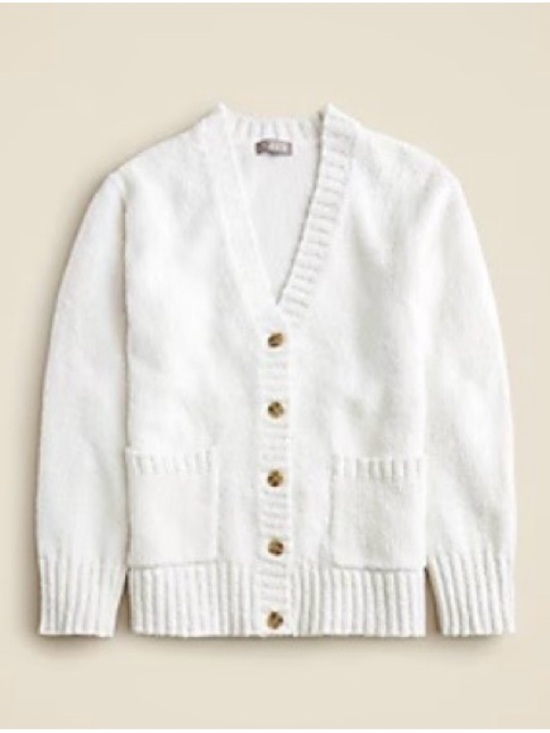 J. Crew Sweaters - J. Crew White V-Neck Button Front Cardigan